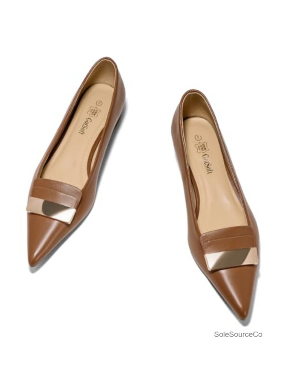 Womens Lambskin Insole Flats Pointed Toe Slip on Dress Shoes